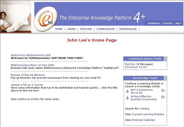 EKP: Typical Home Page